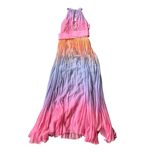 NEW Rococo Sand Emi Ombre Pleated Halter Dress - Picture 4 of 12